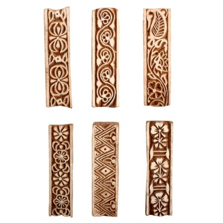 Set of 6 Piece New Mix Wooden Printing Block